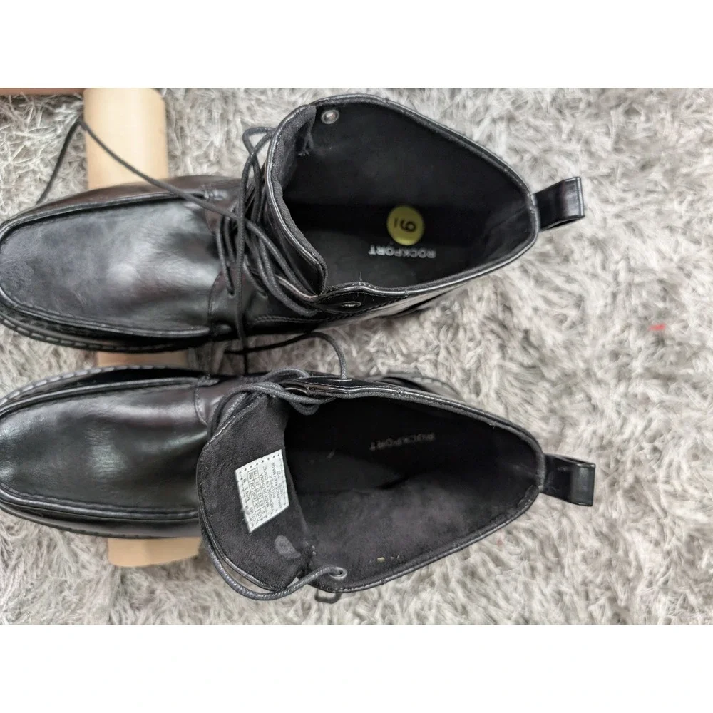 Rockport Mens CJ1469 Black Moc Toe Lace Up Ankle Boots Size 9 M